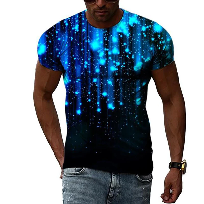 

Summer Fashion Abstract Multidimensional Graphic T Shirts For Men Casual 3D Print Harajuku Personality Round Neck Short Sleeve
