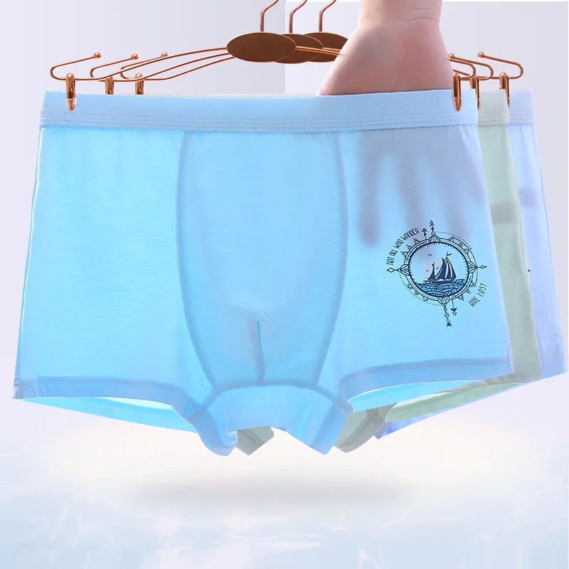 Летнее тонкое модальное молодежное нижнее белье для мальчиков на плоской