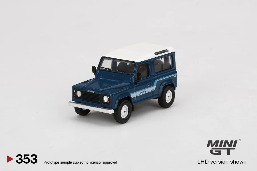 

MINIGT 1:64 Land Rover Defender 90 County Stratos, легкосплавное украшение для автомобиля, Яркое голубое оформление