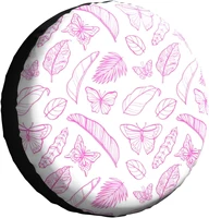 spare tire cover universal tires cover pink butterfly leaves car tire cover wheel weatherproof and dust proof uv sun tir