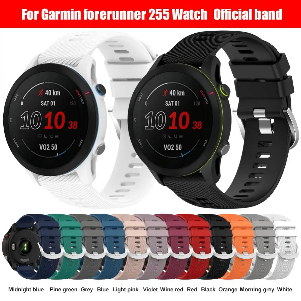 

Smart Accessories Breathable Sport Strap Multi-color Watch Band 22mm Silicone Watchband For Garmin Forerunner255s Watch Strap