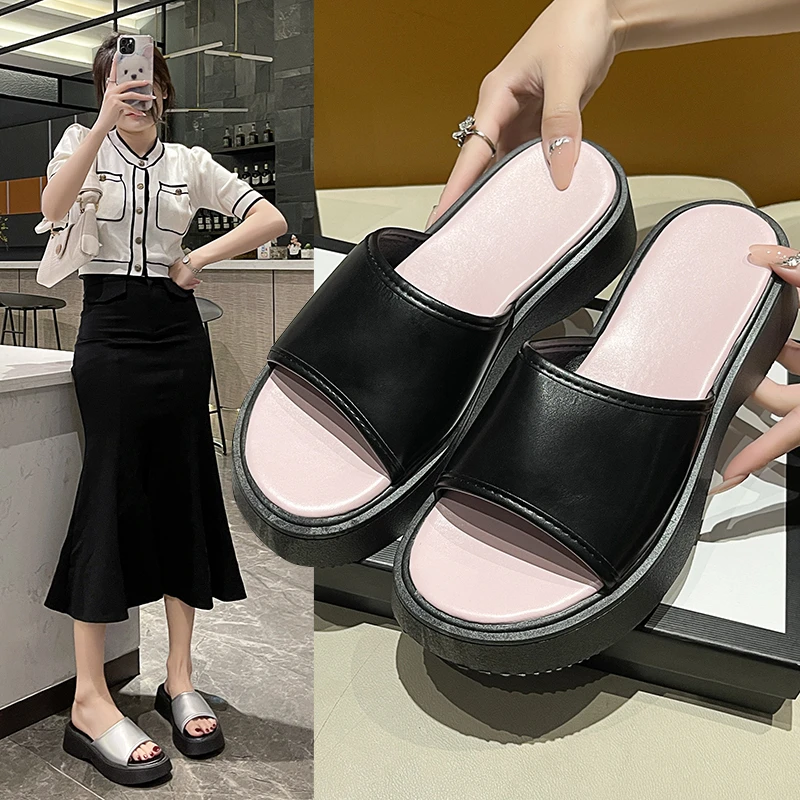 

Шлепанцы женские спортивные на толстой платформе, сандалии на танкетке, спортивная обувь для ходьбы, тапочки с ремешком на пятке, удобные Тапочки