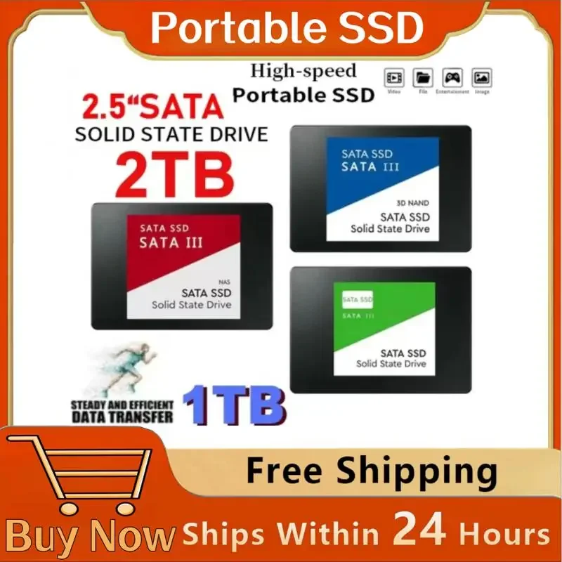 

New SSD Sata 1TB 2TB Hard Drive Disk Sata3 2.5 Inch 4TB Ssd TLC 500MB/s Internal Solid State Drives For Laptop And Desktop 2023