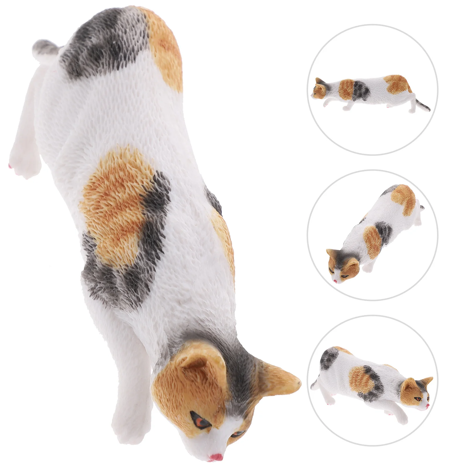

Decorative Cat Statue Tabletop Model Lifelike Figurine Desktop Pvc Ornament Child