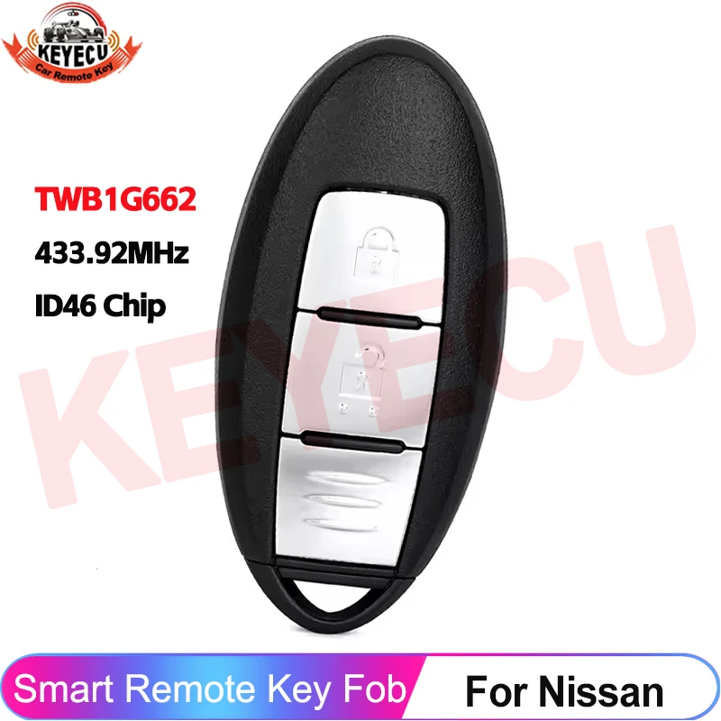 Фото Умный автомобильный ключ KEYECU 433.92 МГц CWTWB1U825 TWB1G662 для Nissan Micra, Juke, Sentra, Patrol, NV200, Note, Navara, Tiida с чипом ID46 №2