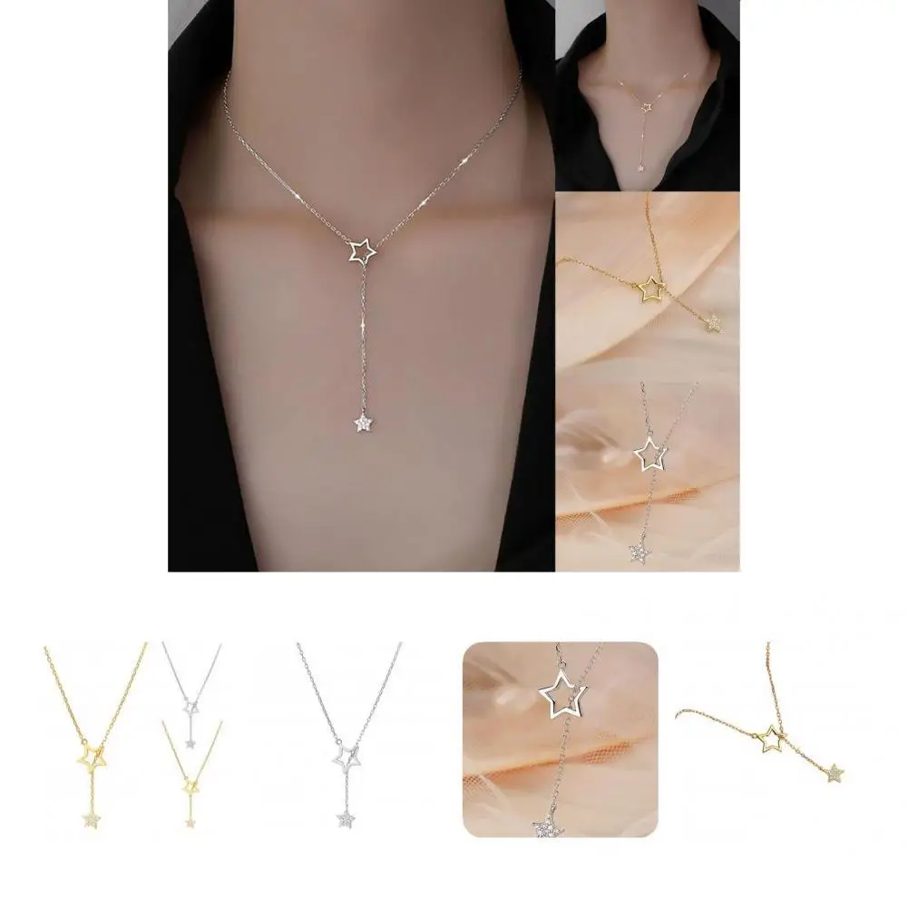 

Women Necklace Good Workmanship Stainless Shiny All Match Lady Necklace Necklace for Banquet