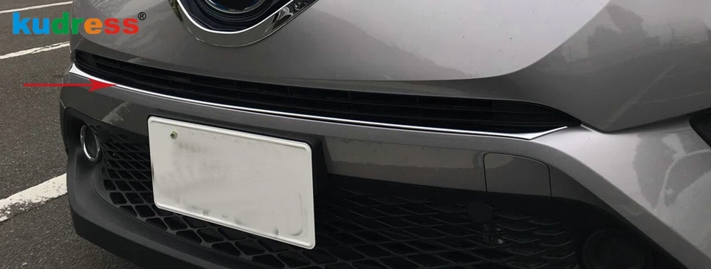 Для Toyota C-HR CHR 2016 2017 2018 2019 хромированная полоса для переднего бампера решетка