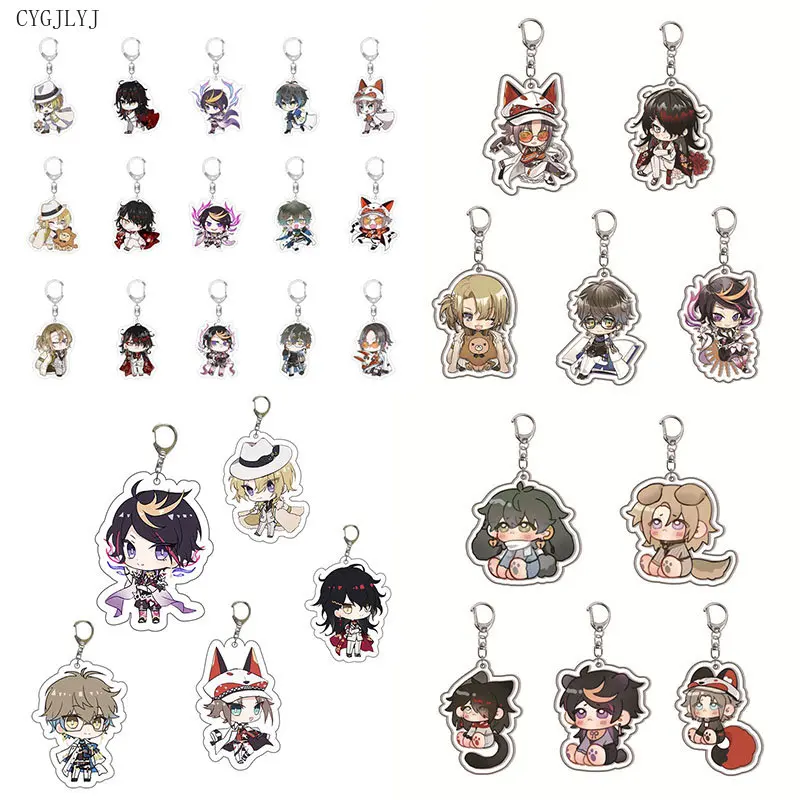 

20pcs Vtuber Luxiem Keychain Hoholive Cartoon Figure EN Vox Luca Voc Ike Mysta Acrylic Pendant Keyring New Fashion Accessories