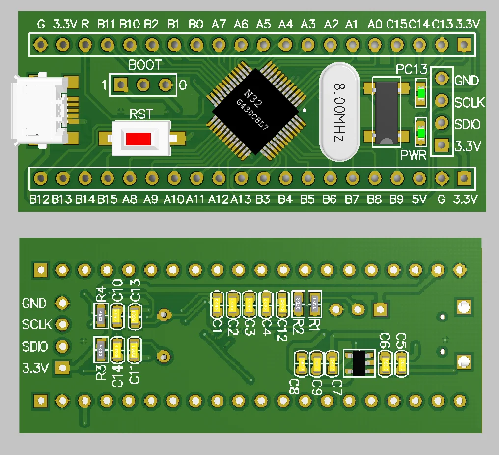 Замена материнской платы STM32 для минимальной системы M0 N32G430C8L7 Core Board
