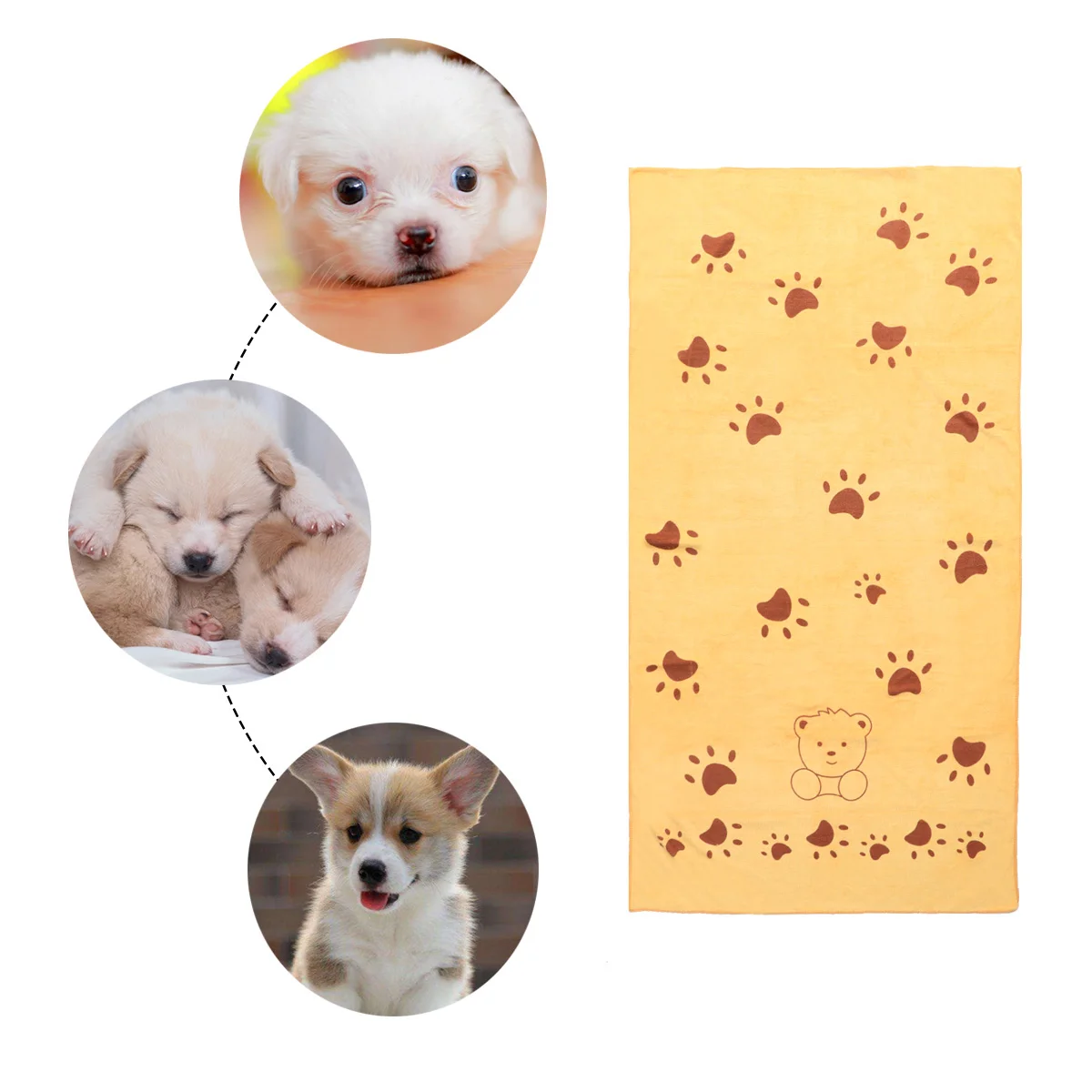 

1pc 70x140cm Quick-Drying Washable Ultra Absorbent Microfiber Pet Bath Towel for Cats