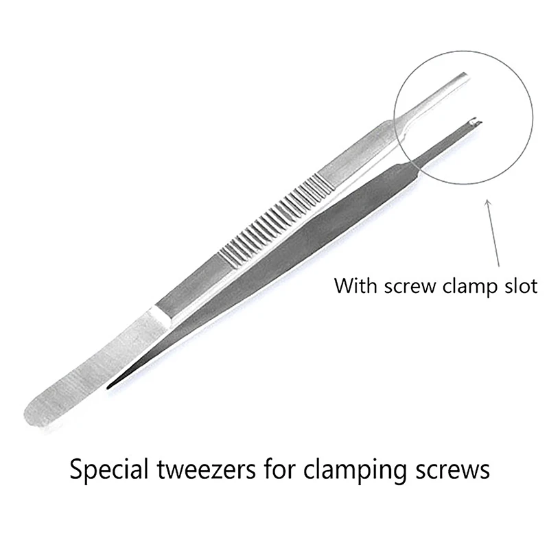 

1Pc Eyeglasses Repair Tweezers Stainless Steel Mini Screws Holder Tweezers for Glasses Watch Small Electronics Repair Tweezers