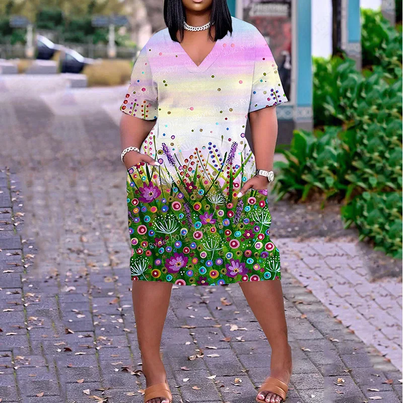 

Элегантное женское платье, платья без глажки, женское летнее платье, пляжные наряды для женщин с V-образным вырезом и длиной до колена, доста...