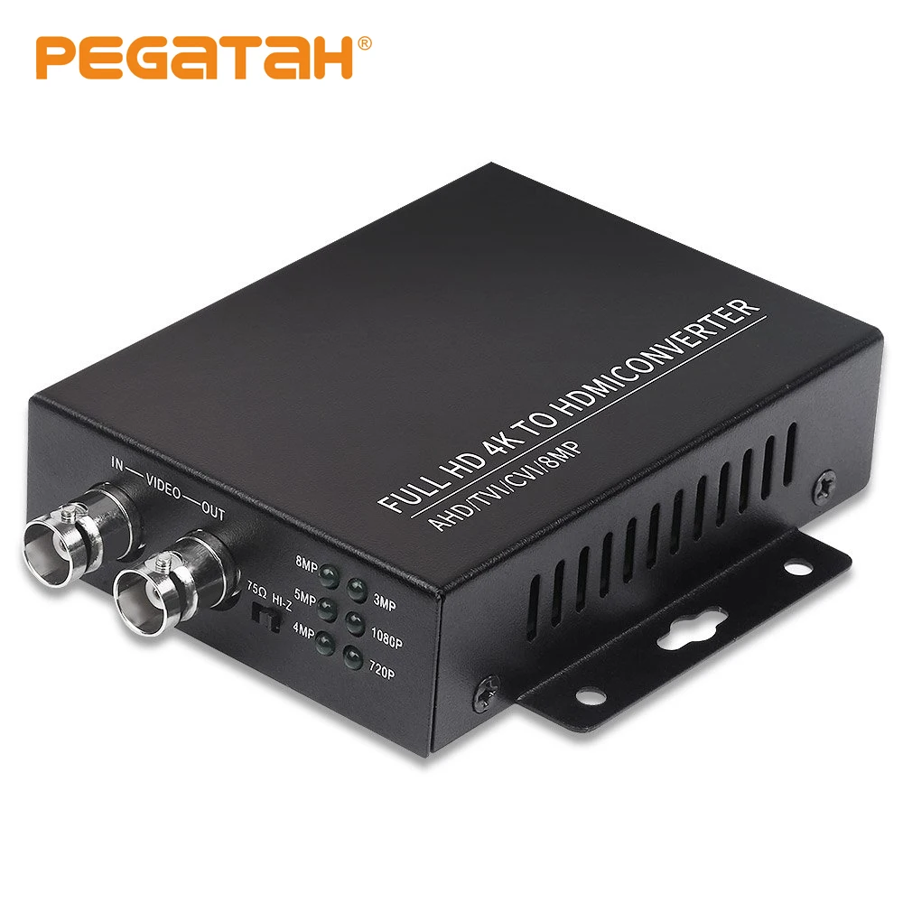PEGATAH 4K TVI AHD  CVI and CVBS To HDM Converter 60Hz Video Converters Auto Recognition for CCTV Surveillance AHD Analog Camera