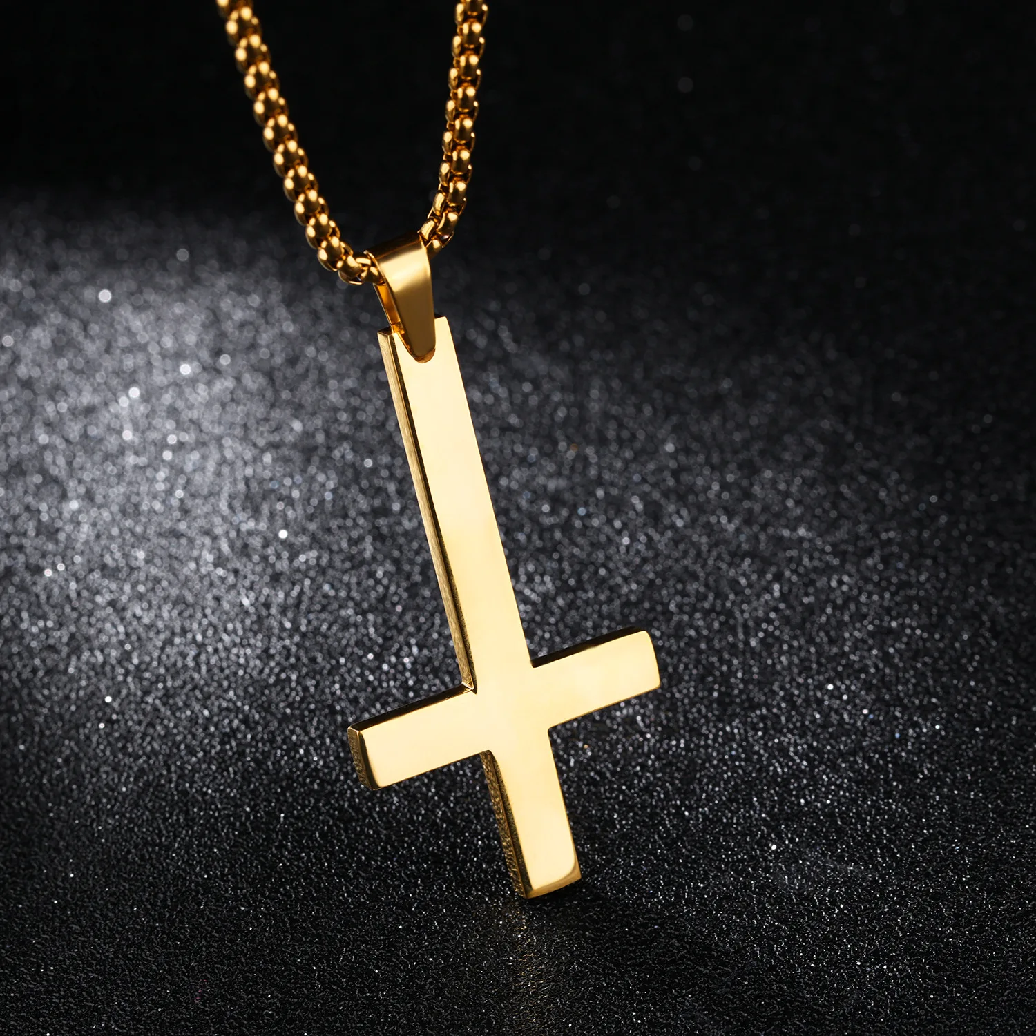 

Collar 55MM Stainless Steel Inverted Cross Pendant Personalized Men's Accessories