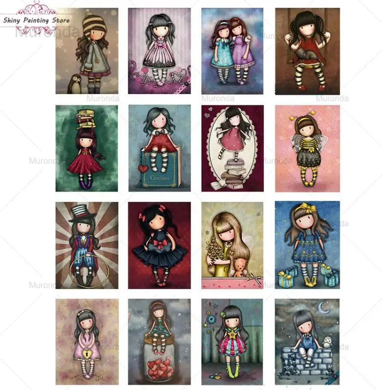 

5D Diamond Painting Cartoon Little Girl Full Square Round Drill Diamond Embroidery Cross Stitch Picture Of Rhinestones DIY Gift