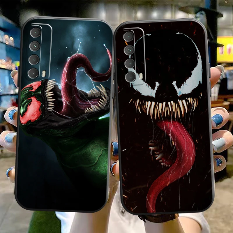 

Marvel Venom Phone Case For Huawei P Smart Z 2019 2021 P20 P20 Lite Pro P30 Lite Pro P40 P40 Lite 5G Soft Liquid Silicon Back