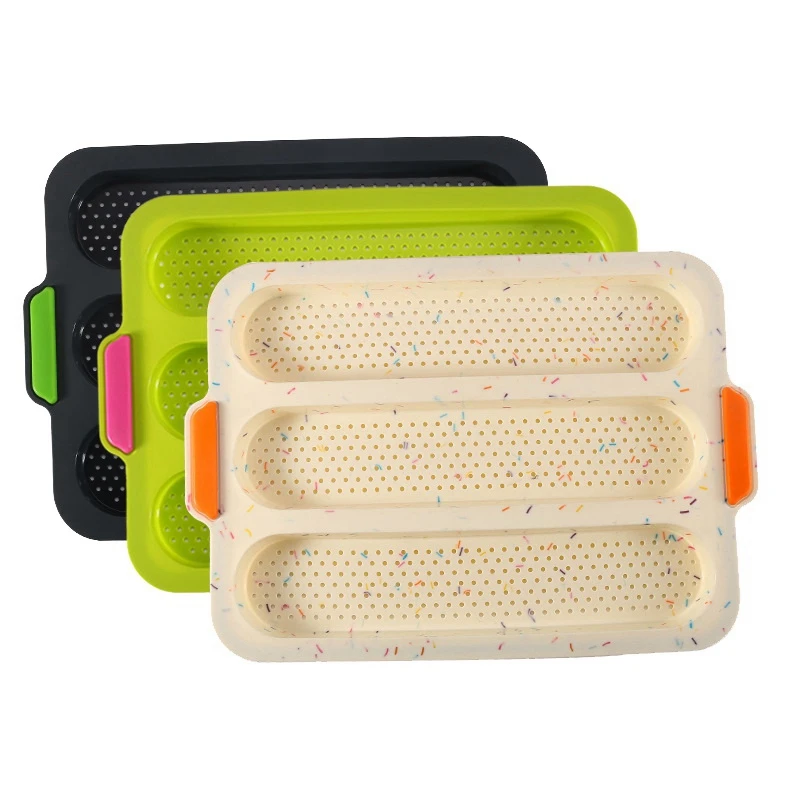 

3 шт., антипригарная силиконовая форма для выпечки, 3 слота