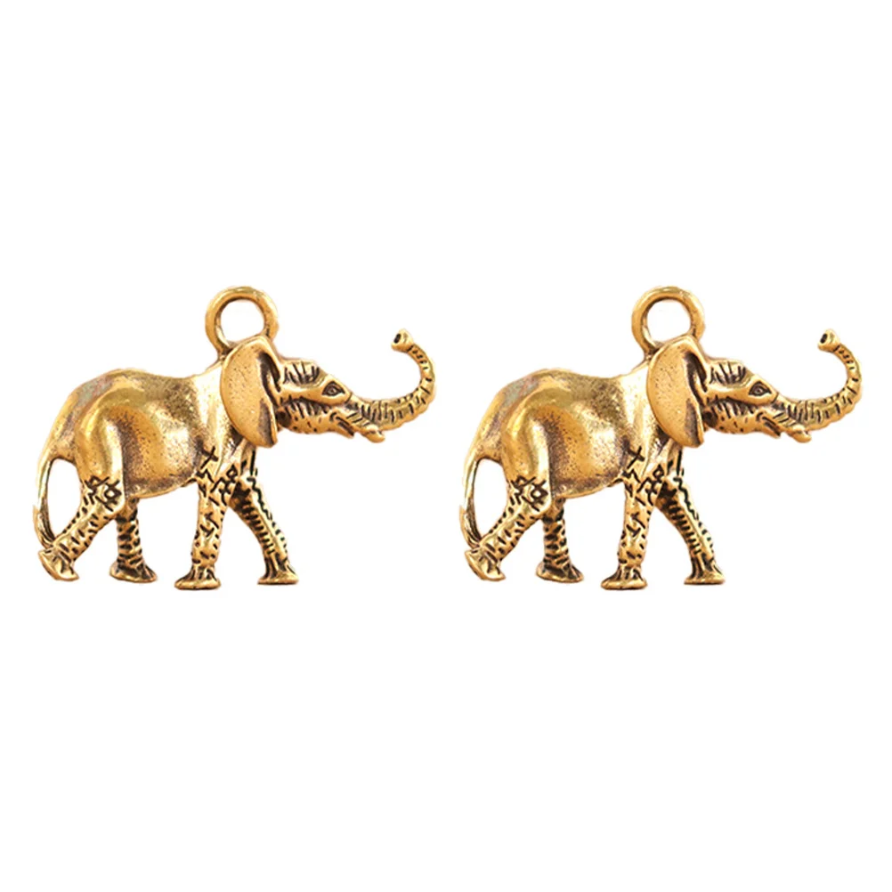 

Elephant Sculpture Copper Home Statue Adornment Figure Decor Desktop Mini Charms Shui Table Ornament Feng Craft Model Fortune