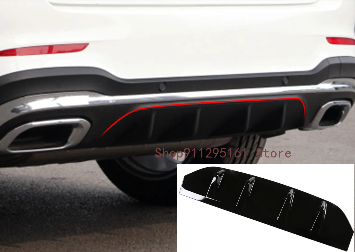 

For Mercedes-Benz GLC 2020-2021 Rear surround back lip protection plate Car exterior modification accessories 1 Pcs ABS silver