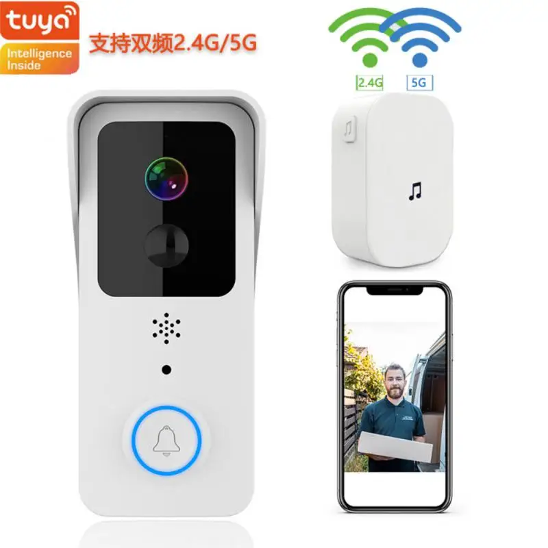 

Ip-камера Tuya с двусторонней связью, умный беспроводной видеодомофон с ИК ночным видением, Wi-Fi, для США, ЕС, Великобритании