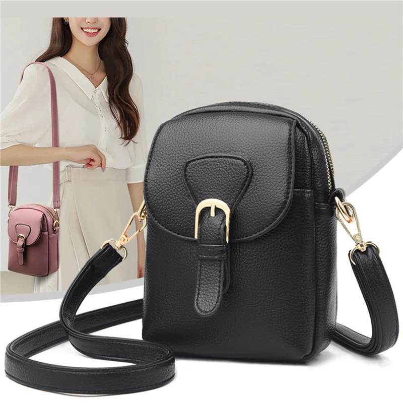 

Retro PU Leather Women Small Crossbody Bags Handbags Solid Color Flap Phone Pouch Purse Casual Ladies Shoulder Messenger Bags