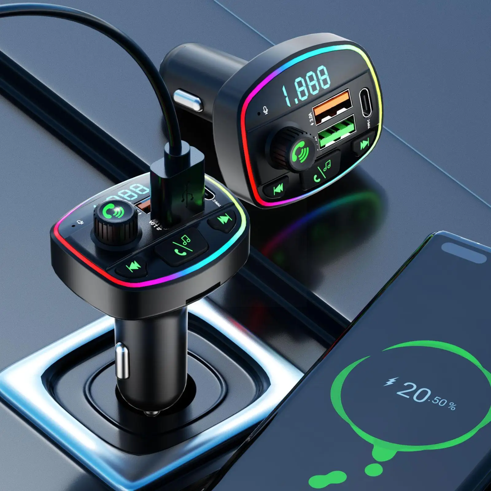 

FM-трансмиттер автомобильный с поддержкой Bluetooth и USB
