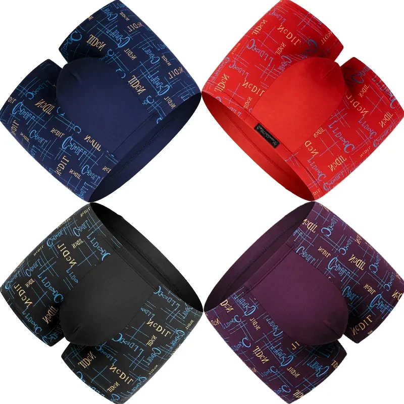 4 Pairs Of Fat Modale Boys' Underwear Men's Boxer Pants Large Loose Four Corner Cotton Men's Shorts Plus Size 6XL 7XL
