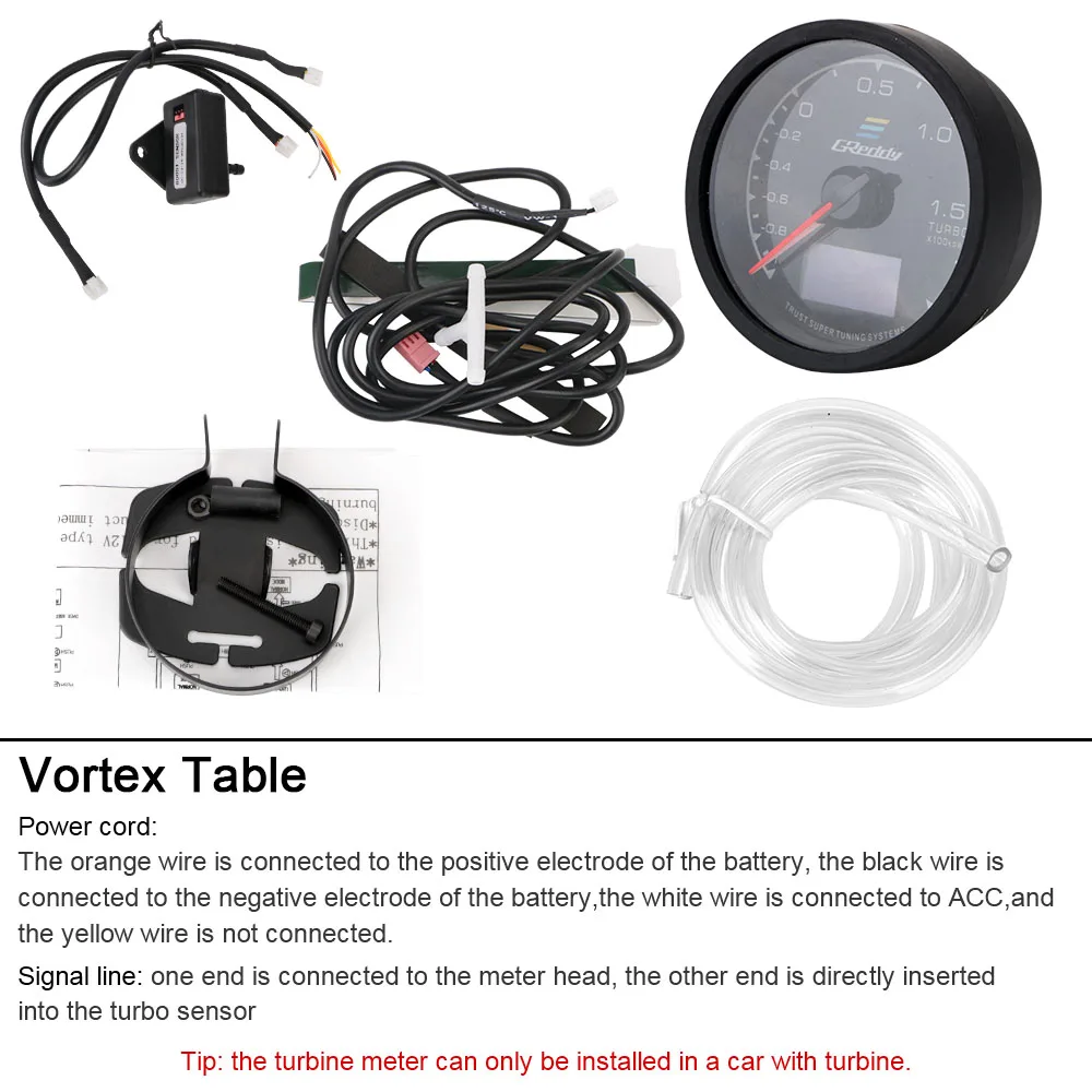 Автомобильный датчик с ЖК-дисплеем измеритель турбонаддува 7-цветным дисплеем
