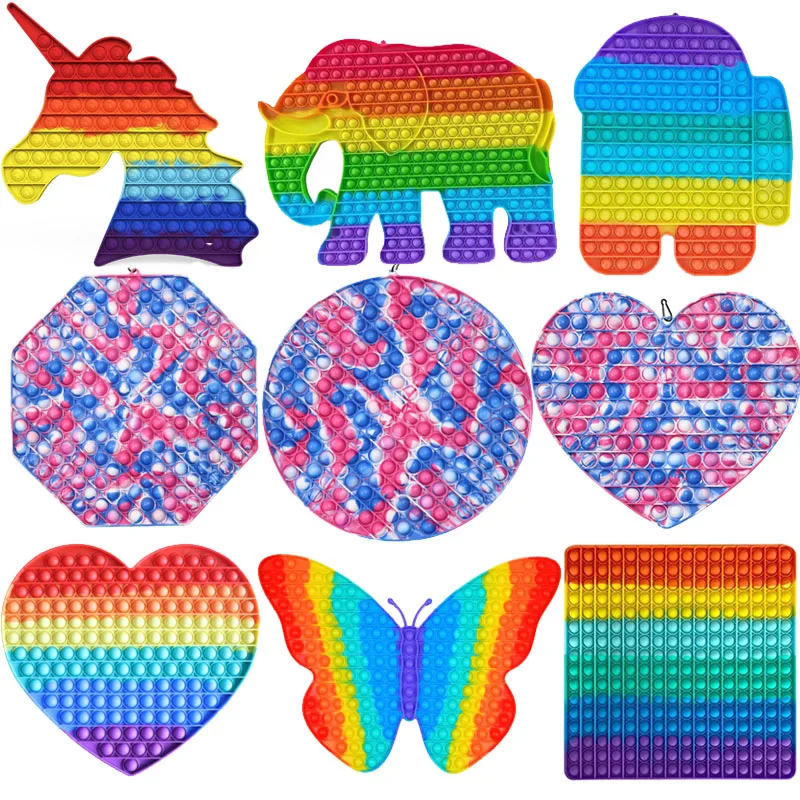 

Jumbo Fidget Toy Rainbow Bubble Board Popper Interactive Hand Games For Parent-Child Kids Adult Decompression Sensory Toys