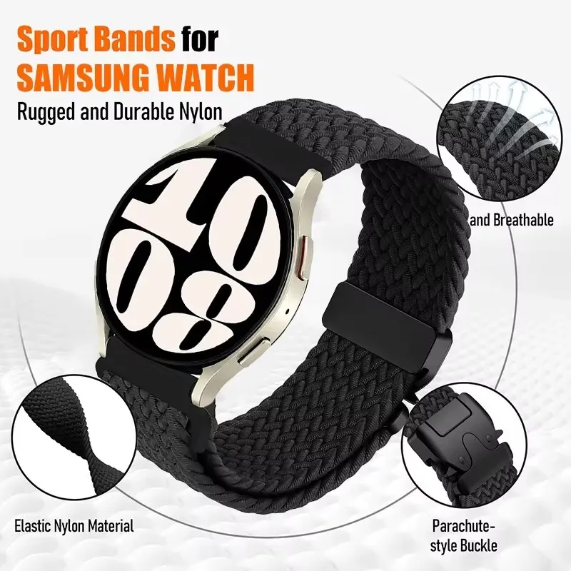 Фото Для Samsung Galaxy Watch 7 6 5 4 5Pro 4 6Classic 46 мм 42 мм 43 47 мм Active2 40 44 мм/Gear S3 S2 Парашютный браслет 20 мм 22 мм Ремешок №3