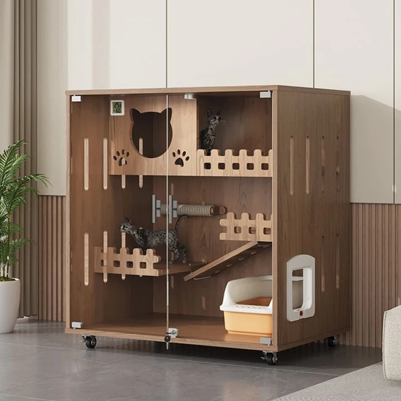 Шкаф для кошек из массива дерева домашняя большая клетка домашних животных