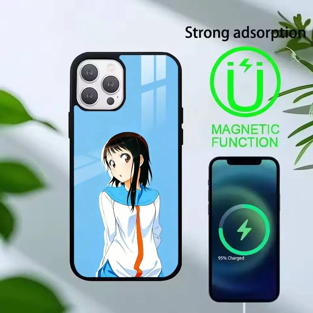 Фото Чехол для телефона с изображением персонажа аниме Nisekoi Онодеры Косаки для iPhone 17, 16, 15, 14, 13, 12, 11 Plus, Pro. Поддерживает магнитную беспроводную зарядку. №4
