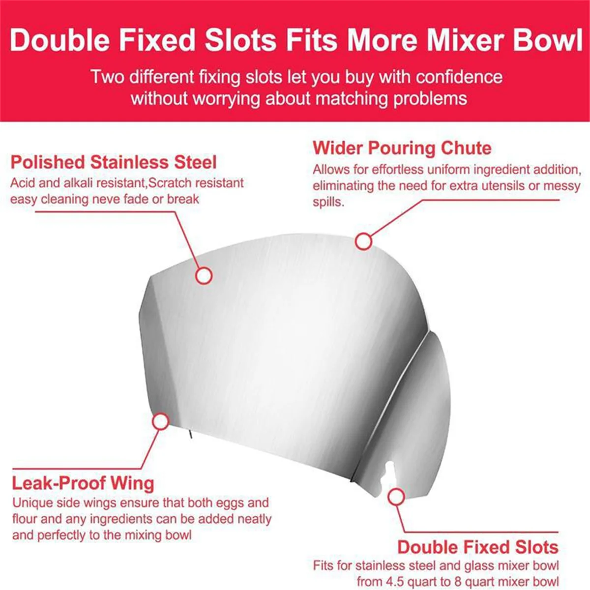 Dumping Protective Cover for Kitchenaid Bowls Treasure Stainless Steel Pouring Channel Accessories