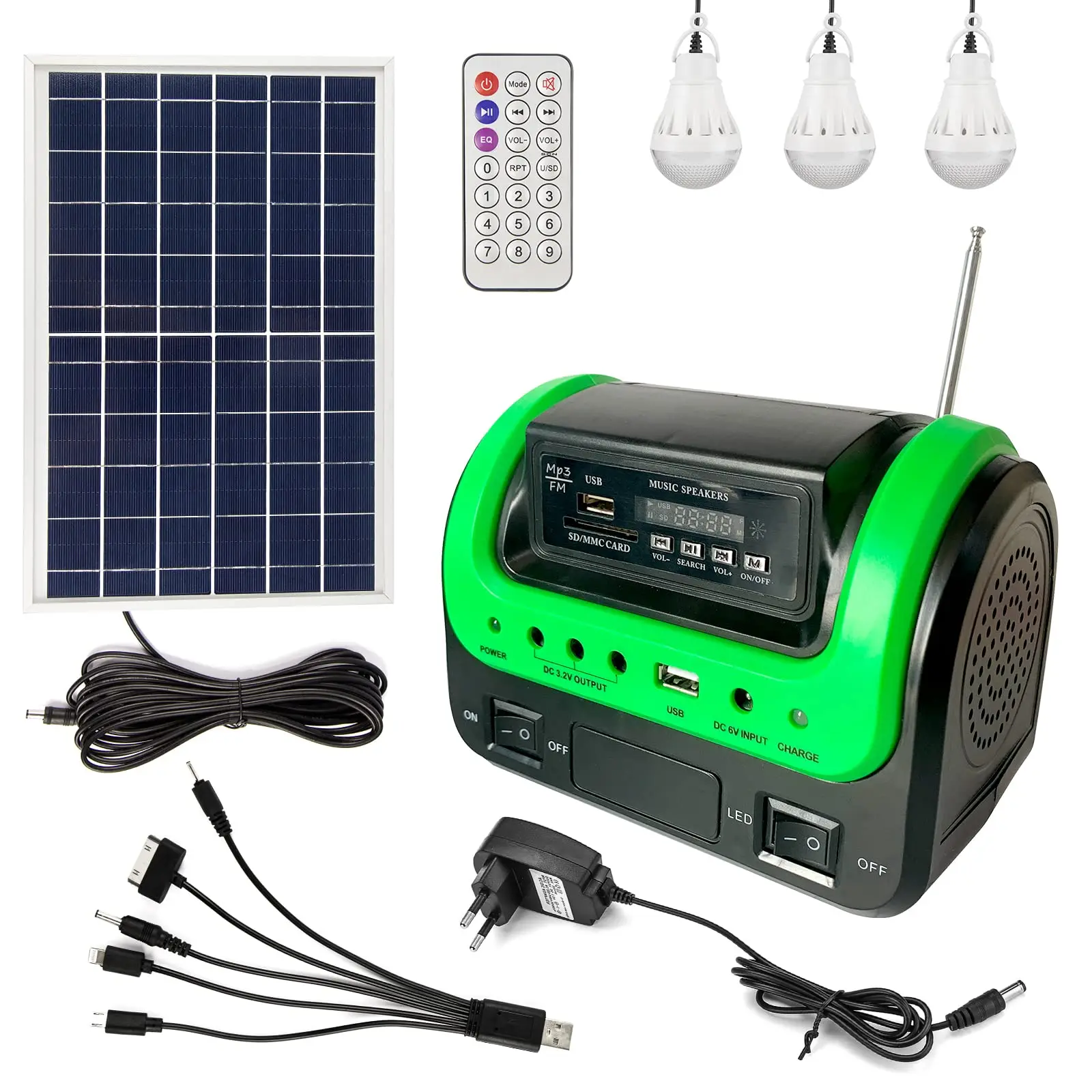 Solar Power Generator Portable Power Station with Solar Panel and Flashlight Solar Powered for Home Use Camping Travel Emergency