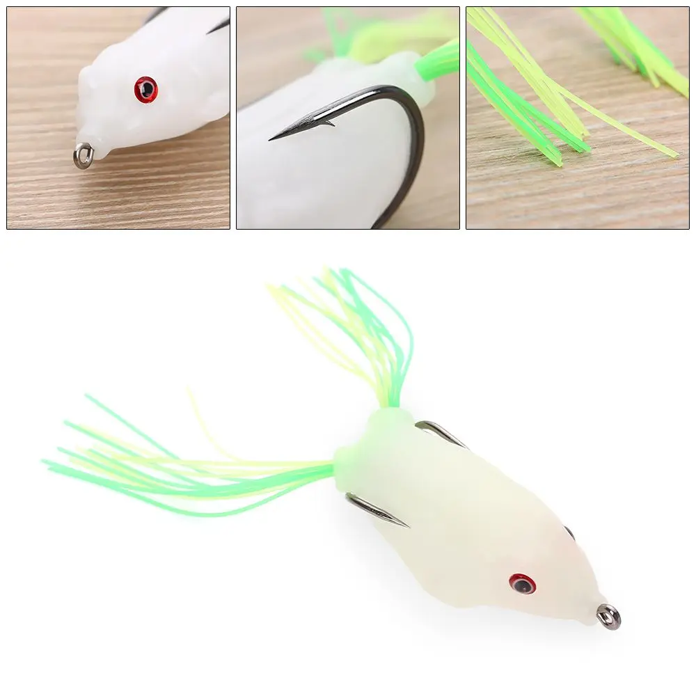 

5.5cm 8/13g Luminous Thunder Frog Soft Fishing Lures Double Hooks Lure Artificial Ray Frog Night Light Bait