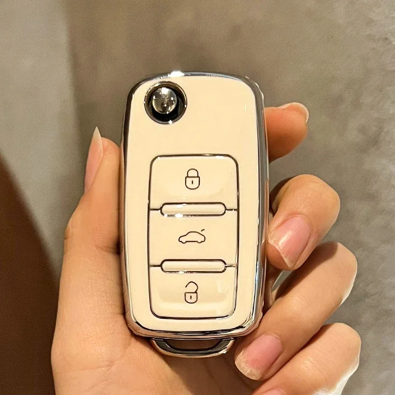 

Чехол для дистанционного ключа автомобиля из ТПУ для Volkswagen VW Polo Golf Passat Tiguan Beetle Caddy T5 Up Eos Skoda Octavia Seat Leon Altea