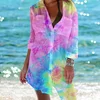 

Summer fashion sexy V-button office shirt 3D printed Bohemian women party shirt women bikini jacket