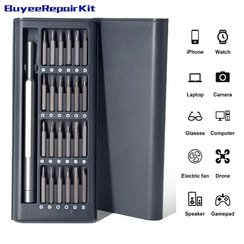 

Screwdriver Tool Kit 25 In 1 For Smart Home PC Phone Repair Precision Magnetic Bits Phillips Torx Hex DIY Dismountable Screw Set