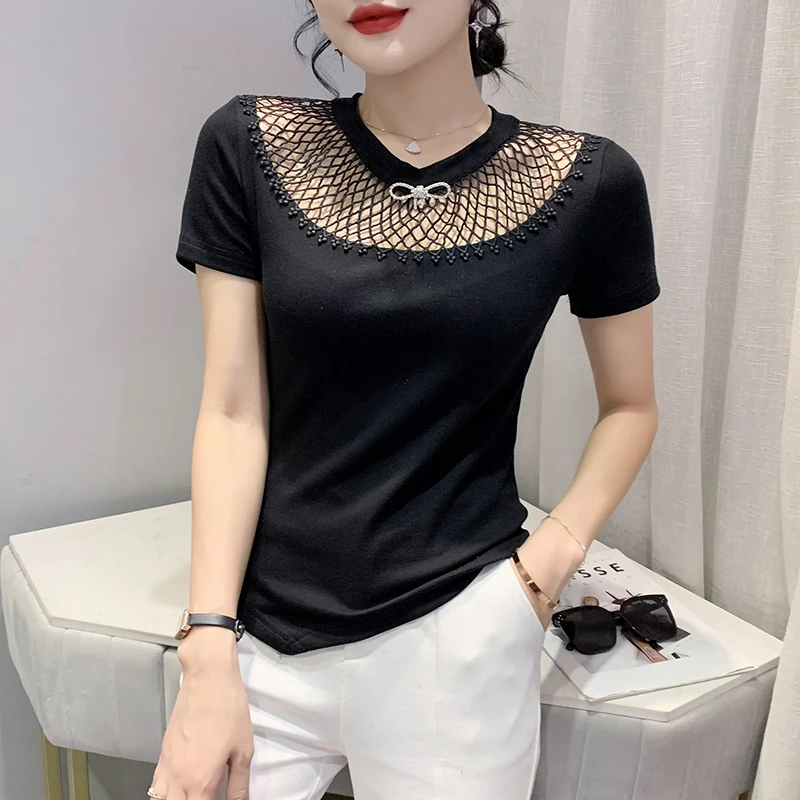 

European Style Ladies Fashion Sexy Hot Fix T Shirts for Women Clothing Female Girls Vintage Gothic Aesthetic Woman Tops Py6271