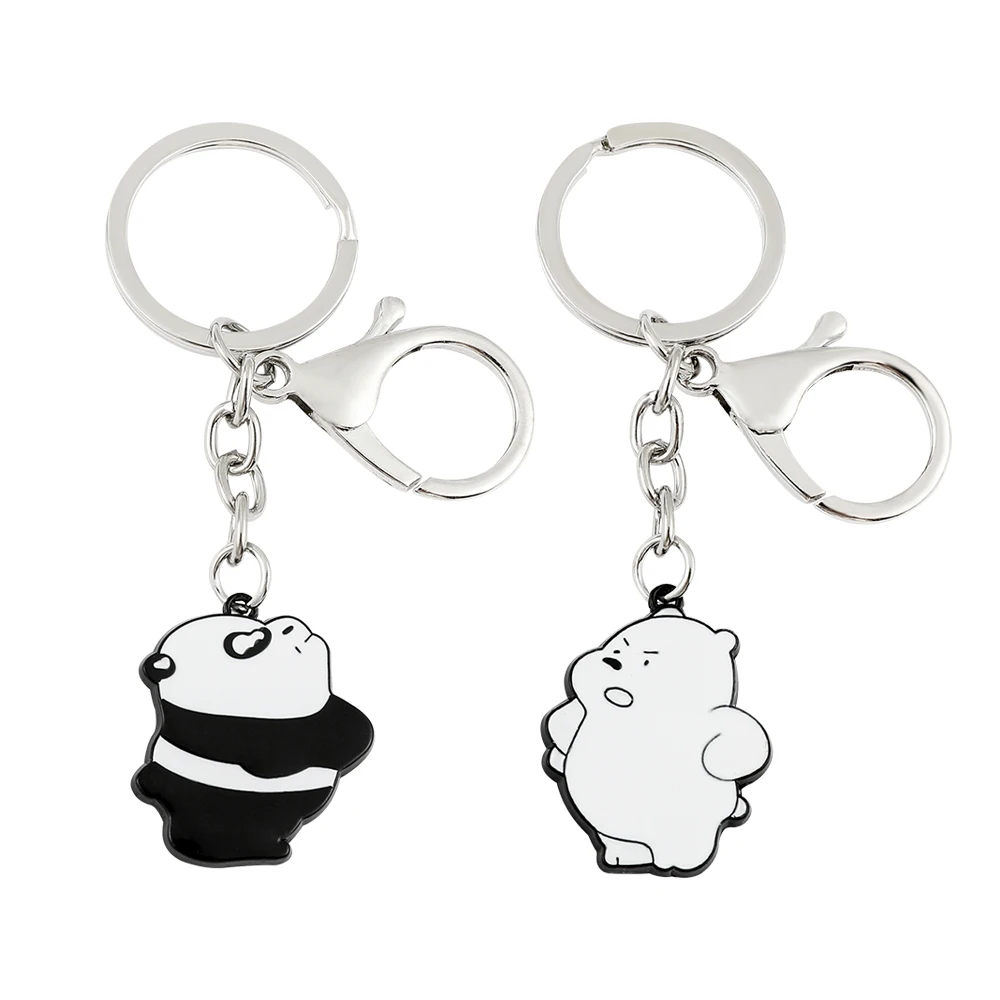 

Забавная подвеска панды, брелки с мультяшным животным медведем, брелок для пары, милые ювелирные изделия, автомобильный рюкзак, брелок, модные аксессуары