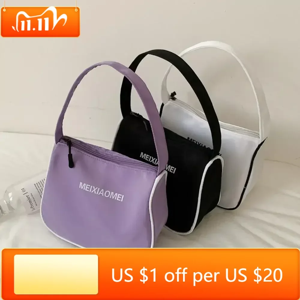 

Nylon Small Shoulder Bags For Women 2022 Casual Classic Wild Women Handbag Simple Mini Totes Clutch Female Underarm Bags
