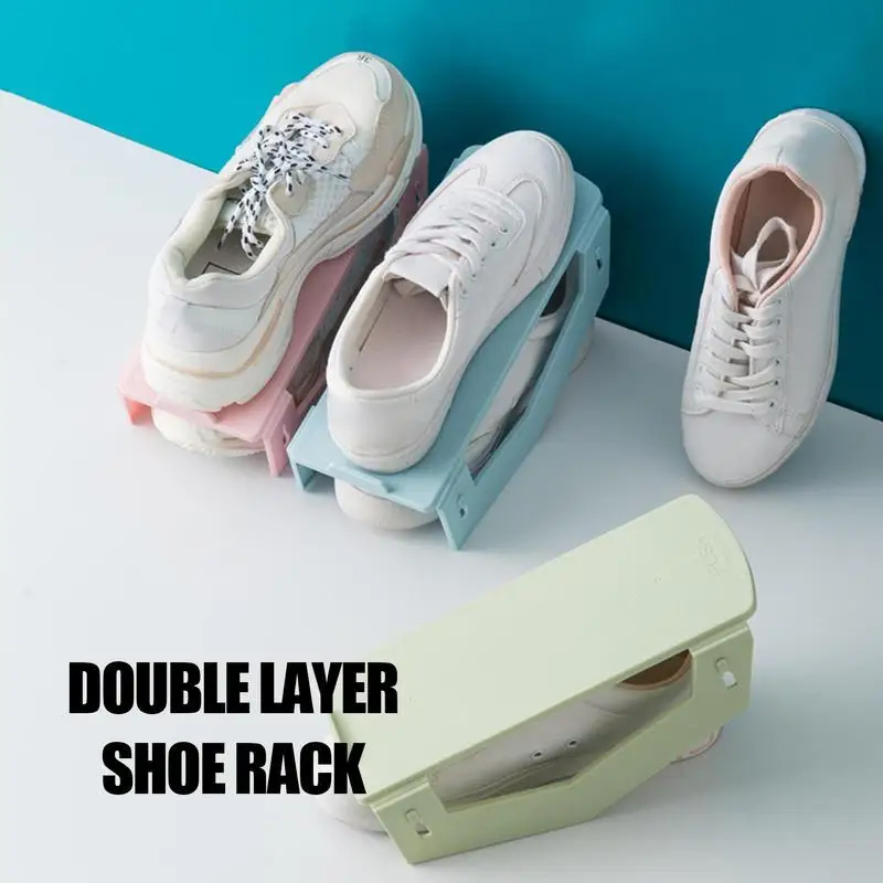 

Adjustable Shoe Stacker Double Layer Shoe Storage Rack Shoe Slots Organizer For Closet Foldable Stack Shoe Rack For Shoes