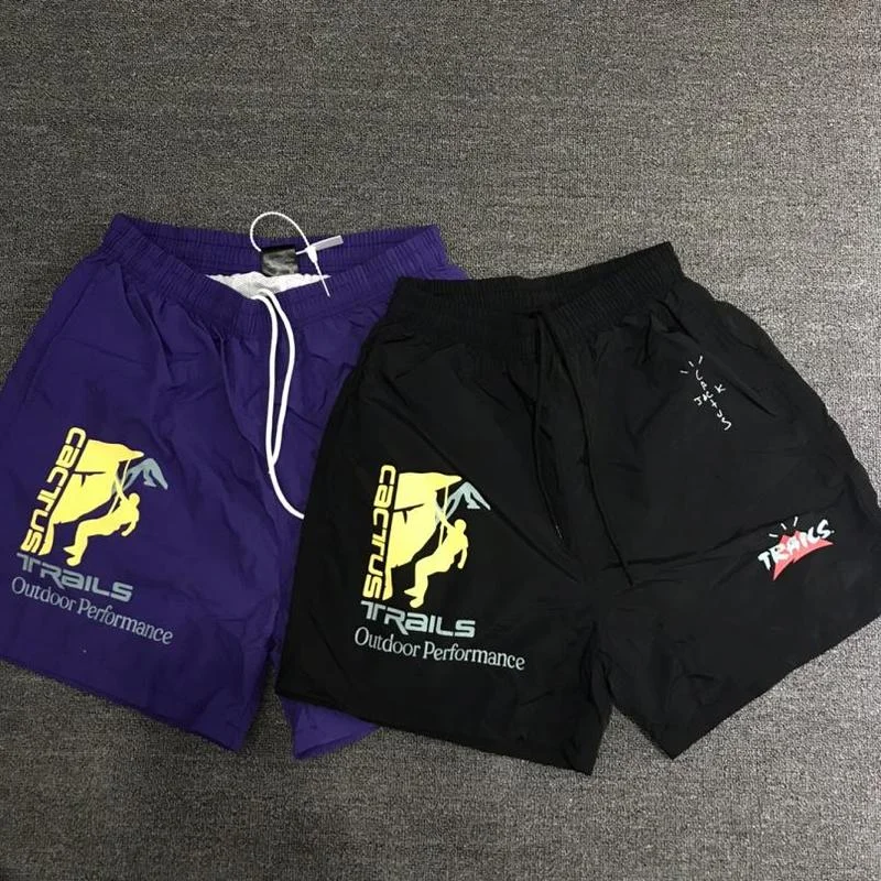 

22SS Small Logo Print Shorts TRAVIS SCOTT Shorts Men Women EU Size Cool Fabric Cactus Jack Shorts Fashion Summer Demon Slayer