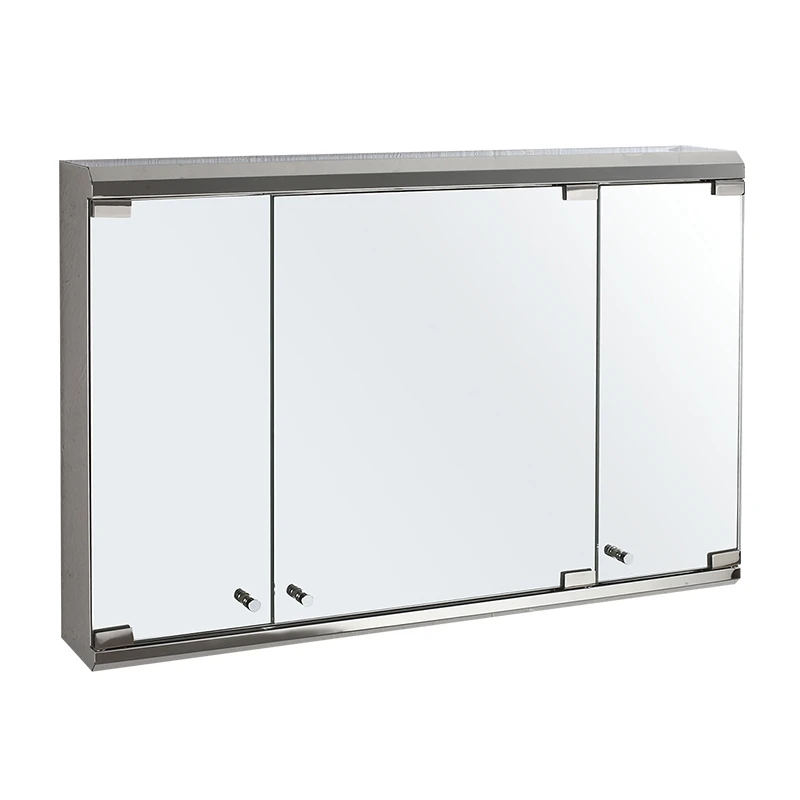 

Hot Sale Rectangle Wall Mounted 3 Doors Mirrored Medicine Cabinet
