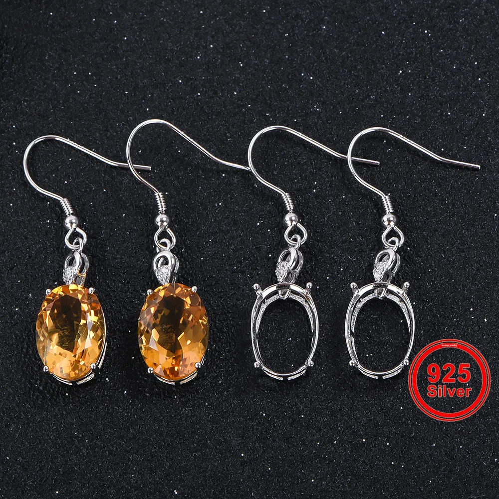 Основа для сережек женская из серебра 925 пробы 10 х14 мм