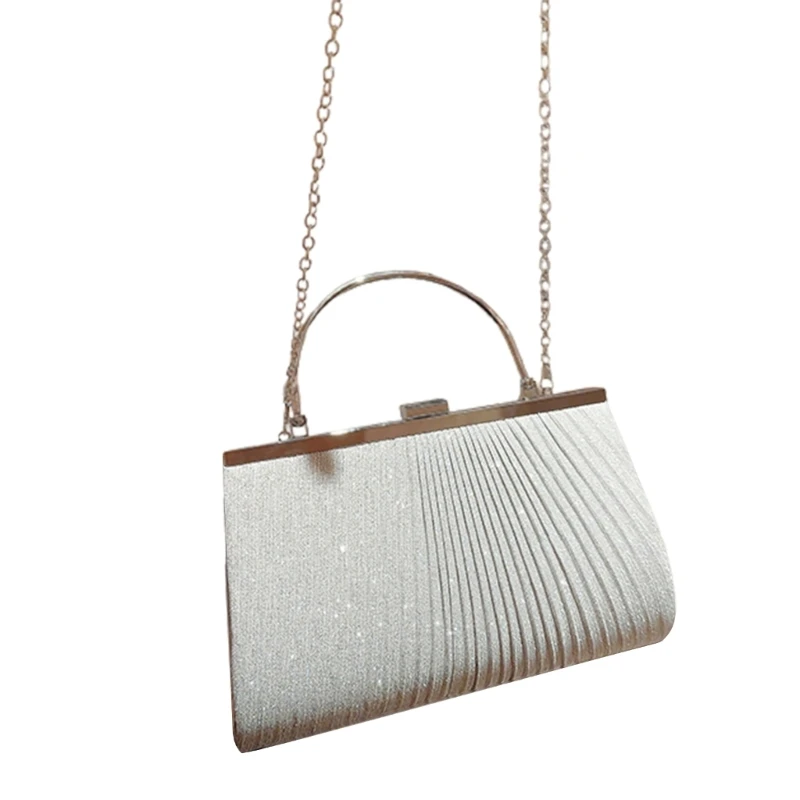 

Womens Glitter Handbag Fashion Crossbody Bag Evening Bags Pleated Clutches Purse
