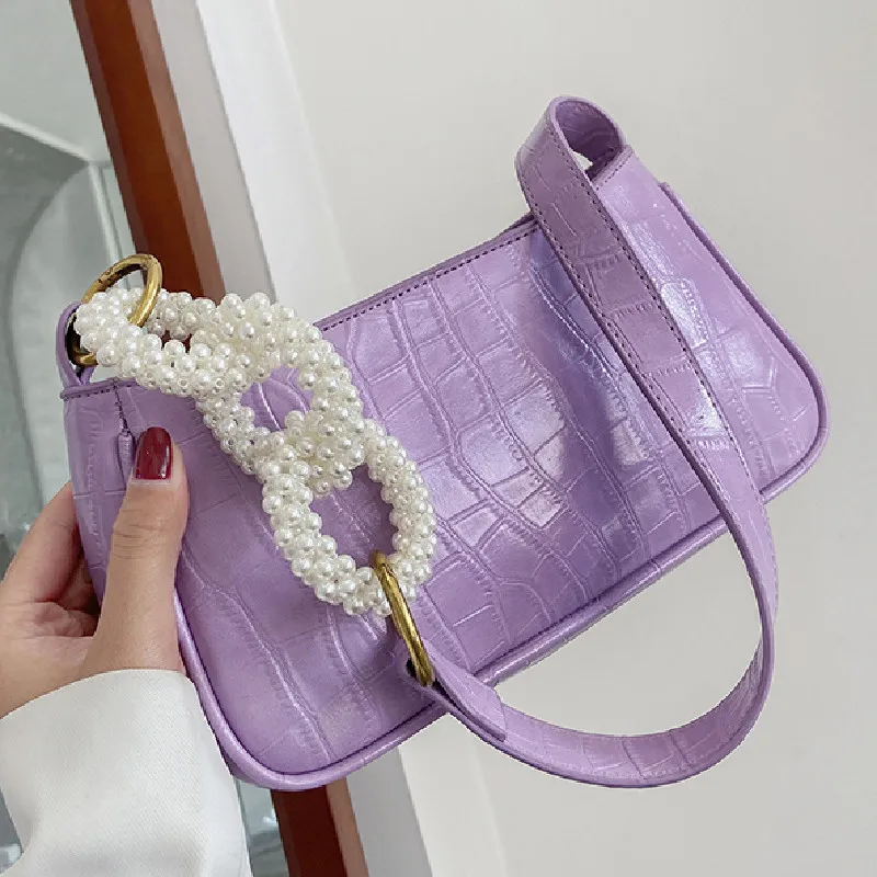 

Stone Pattern Small PU Leather Shoulder Bags For Women 2022 New Hit Simple Handbags And Purses Female Fashion Chain Underarm Bag