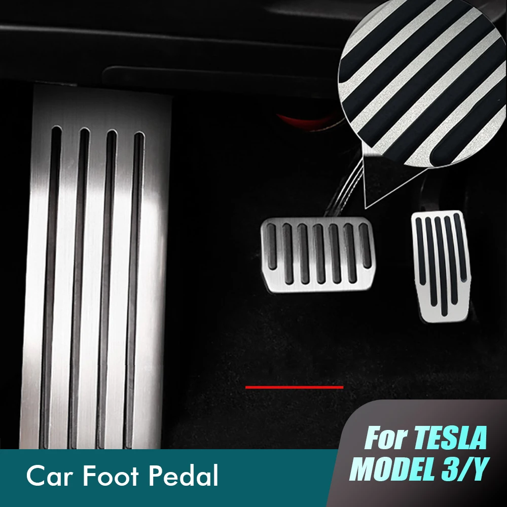 For Tesla Model 3 Foot Pedal Model Y 2021 2022 Brake Pedale Cover Aluminum Alloy Accelerator Rest Pedals Car Accessories Styling