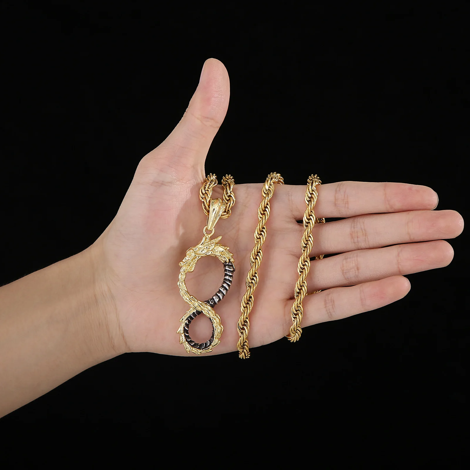 KALEN Кулон Дракон Уроборос из нержавеющей стали для мужчин