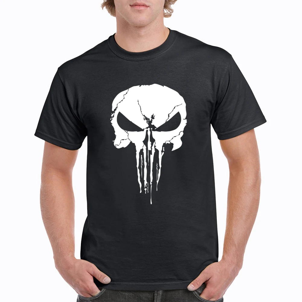 

Scary Skull Print Men's T-shirt Creativity Graphic Men Casual Short Sleeve Tops Summer Vintage Fashion Men Hip-Hop Loose T-shirt